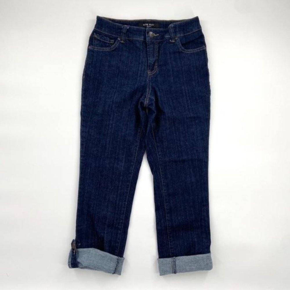 Nine West East End Capri Jeans Midrise Roll Tab 2 - Picture 2 of 11